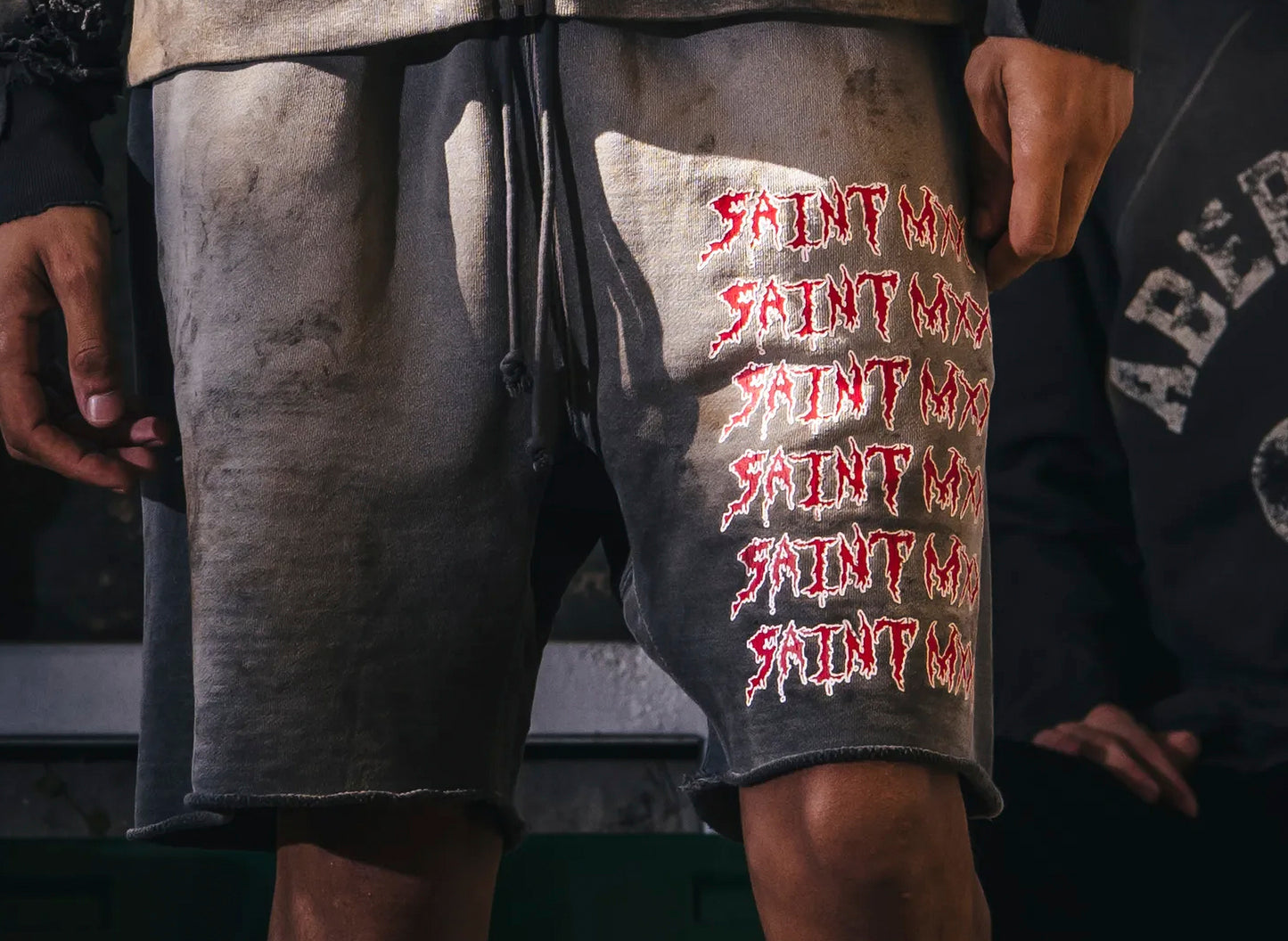 Saint Michael 'Saint Mxx' Sweat Shorts in Charcoal