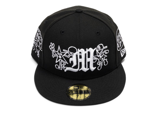 New Era Mora 59Fifty Fitted Hat in Black and White