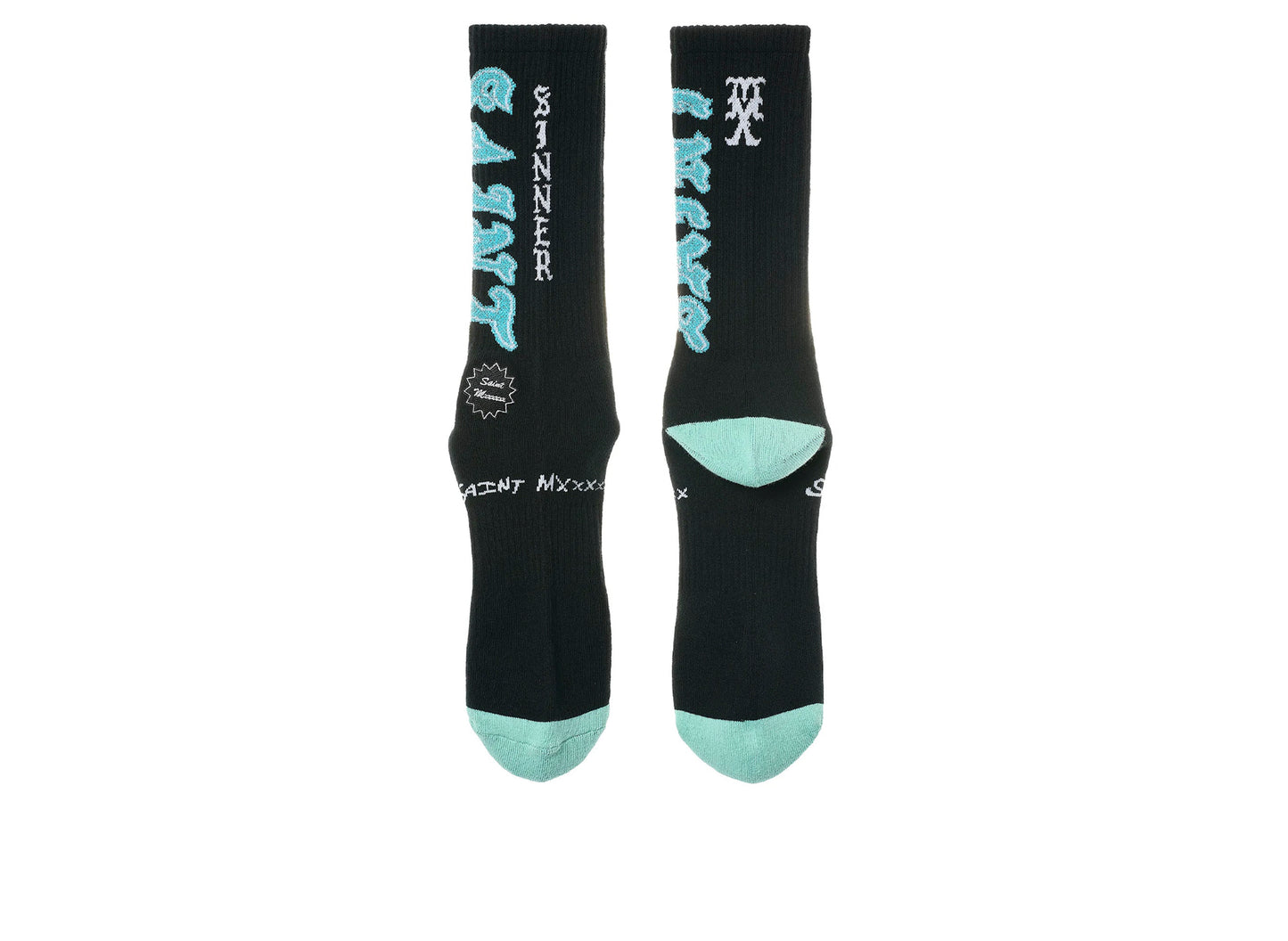 Saint Michael 'Saint' Socks in Black / Blue