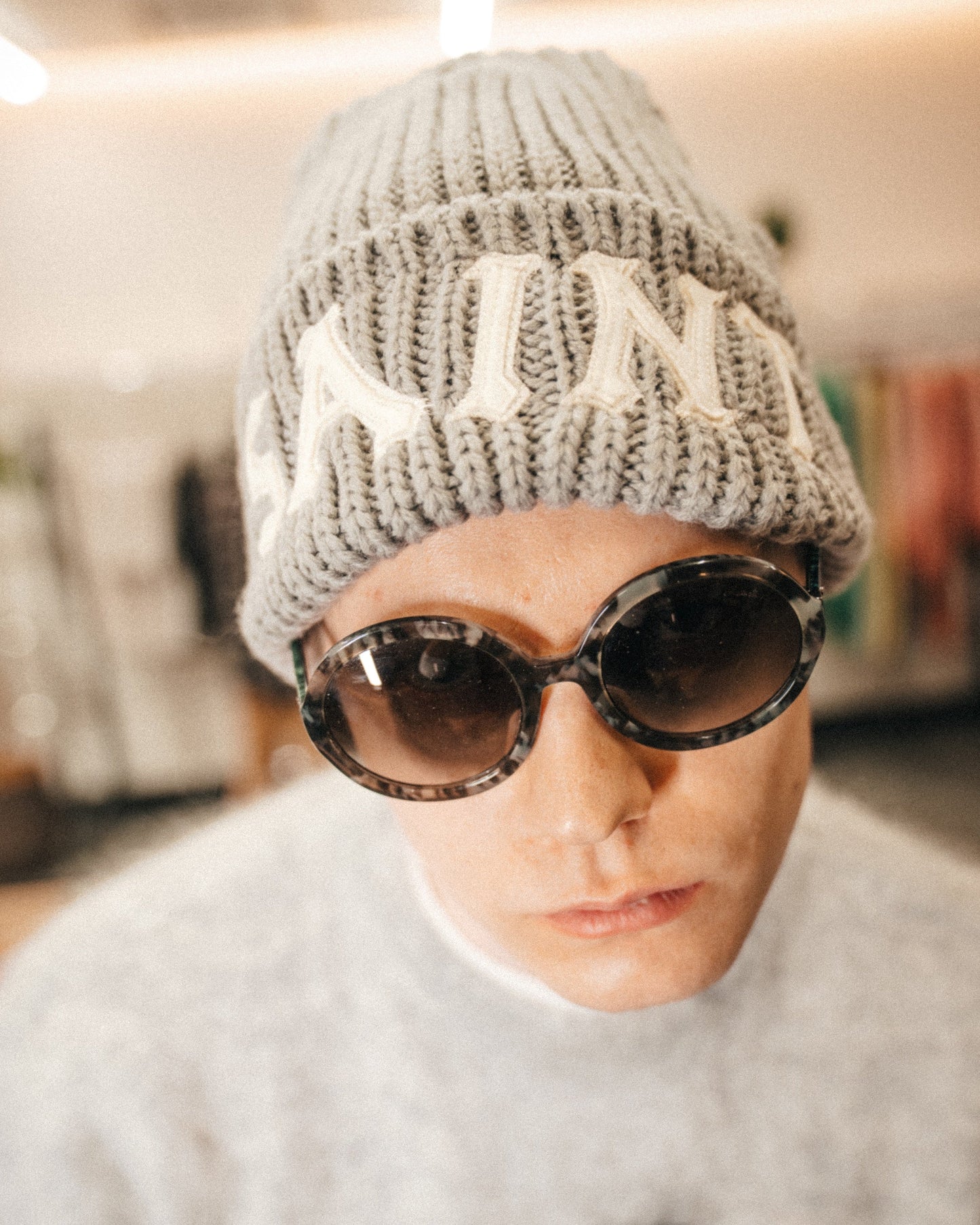 Saint Michael 'Saint' Knit Cap in Grey — product detail