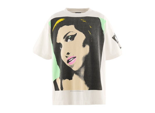 Saint Michael Back to Black SS T-Shirt in White, men's white t-shirt
