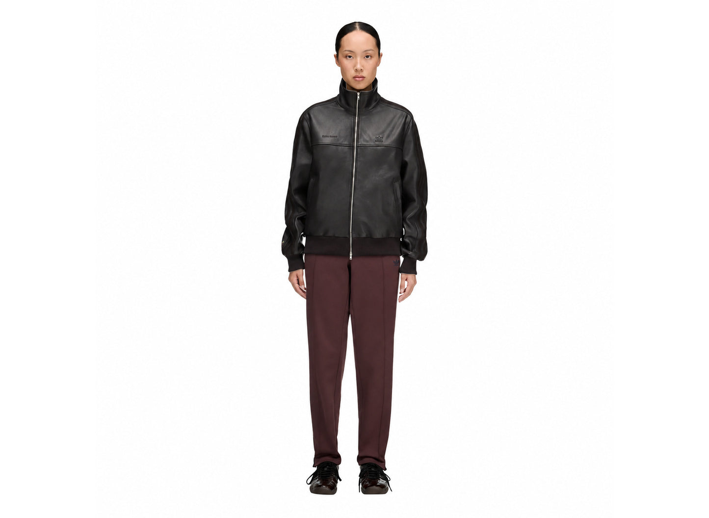 Women's Adidas x Wales Bonner Pants in Shadow Brown — model front view