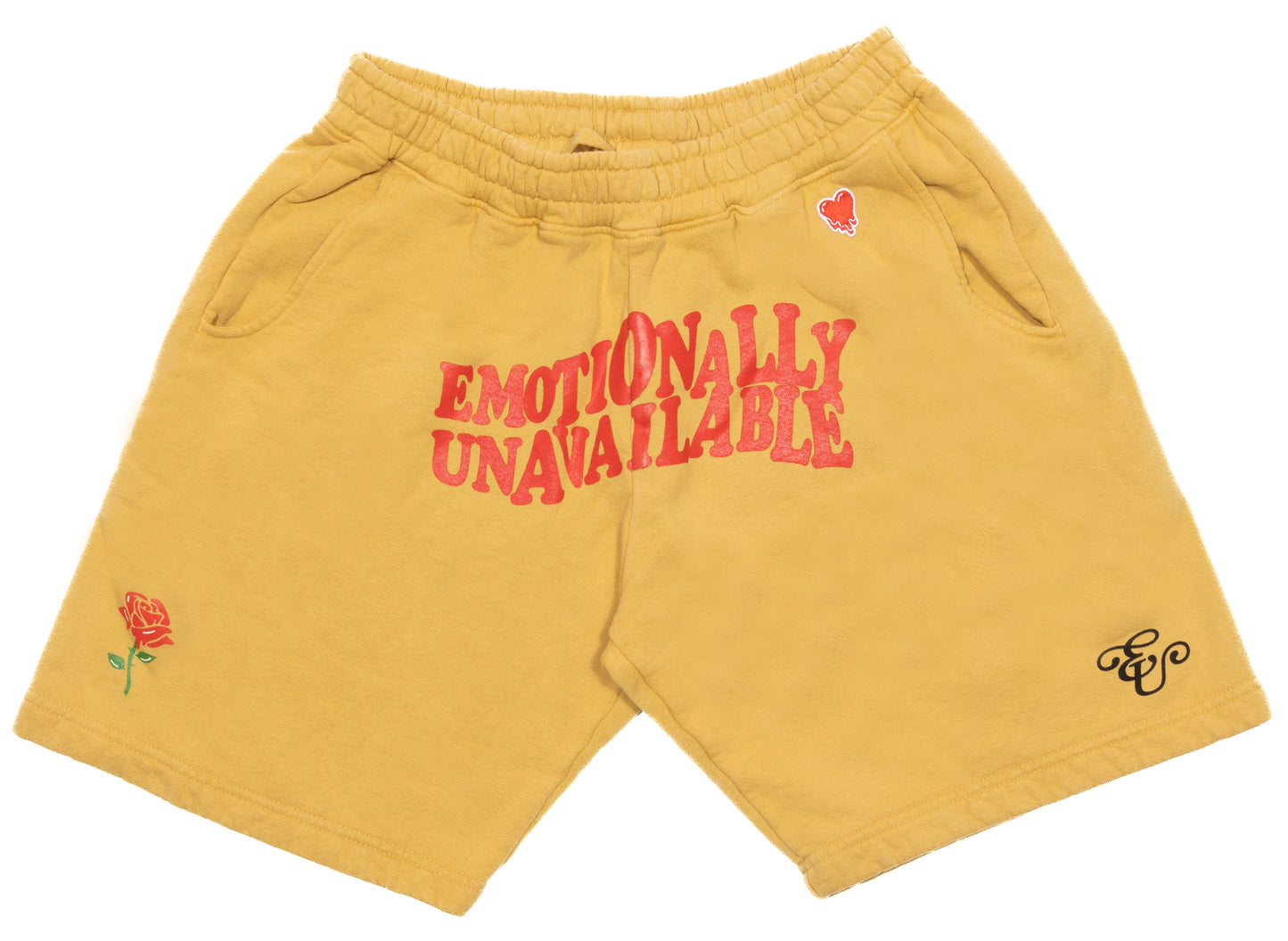 Emotional Unerhältliche Wellenförmige Schriftzug Sweatshorts