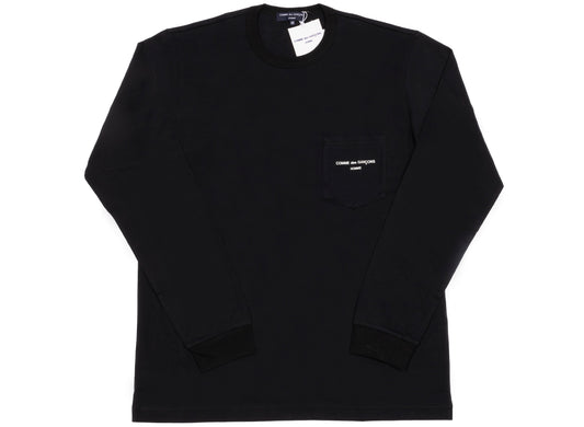 Comme des Garçons HOMME Langarm-Taschen-T-Shirt in Schwarz