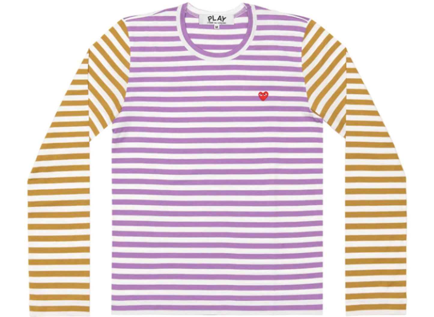 Camiseta de manga larga a rayas bicolor PLAY de Comme des Garçons