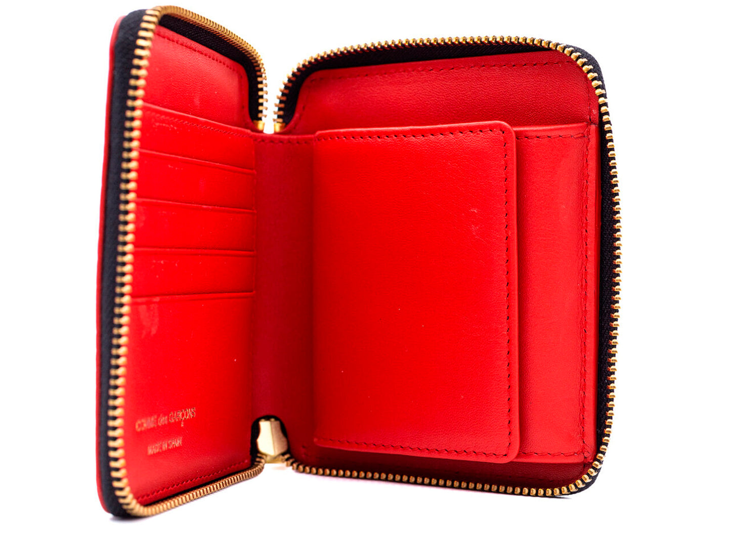Comme des Garçon Embossed Roots Geldbörse in Rot