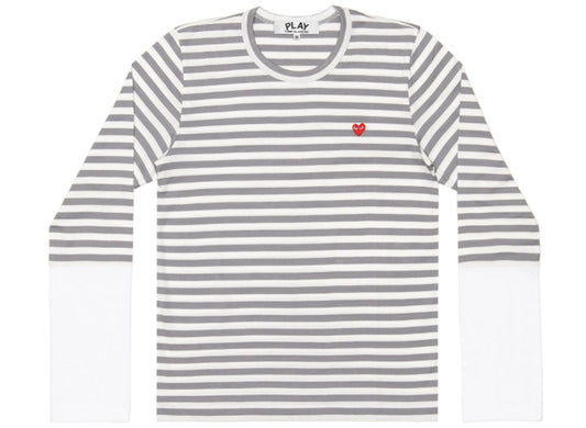 Comme des Garçons PLAY Langarmshirt Gestreift mit Farbblock-Design