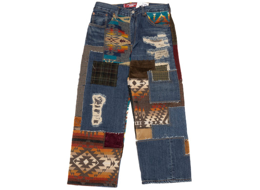 Pantalones de materiales mixtos Levi's 503 de Comme des Garçons x Junya Watanabe MAN x Pendleton
