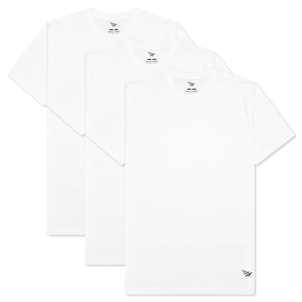 Paquete de 3 camisetas básicas Paper Planes en blanco