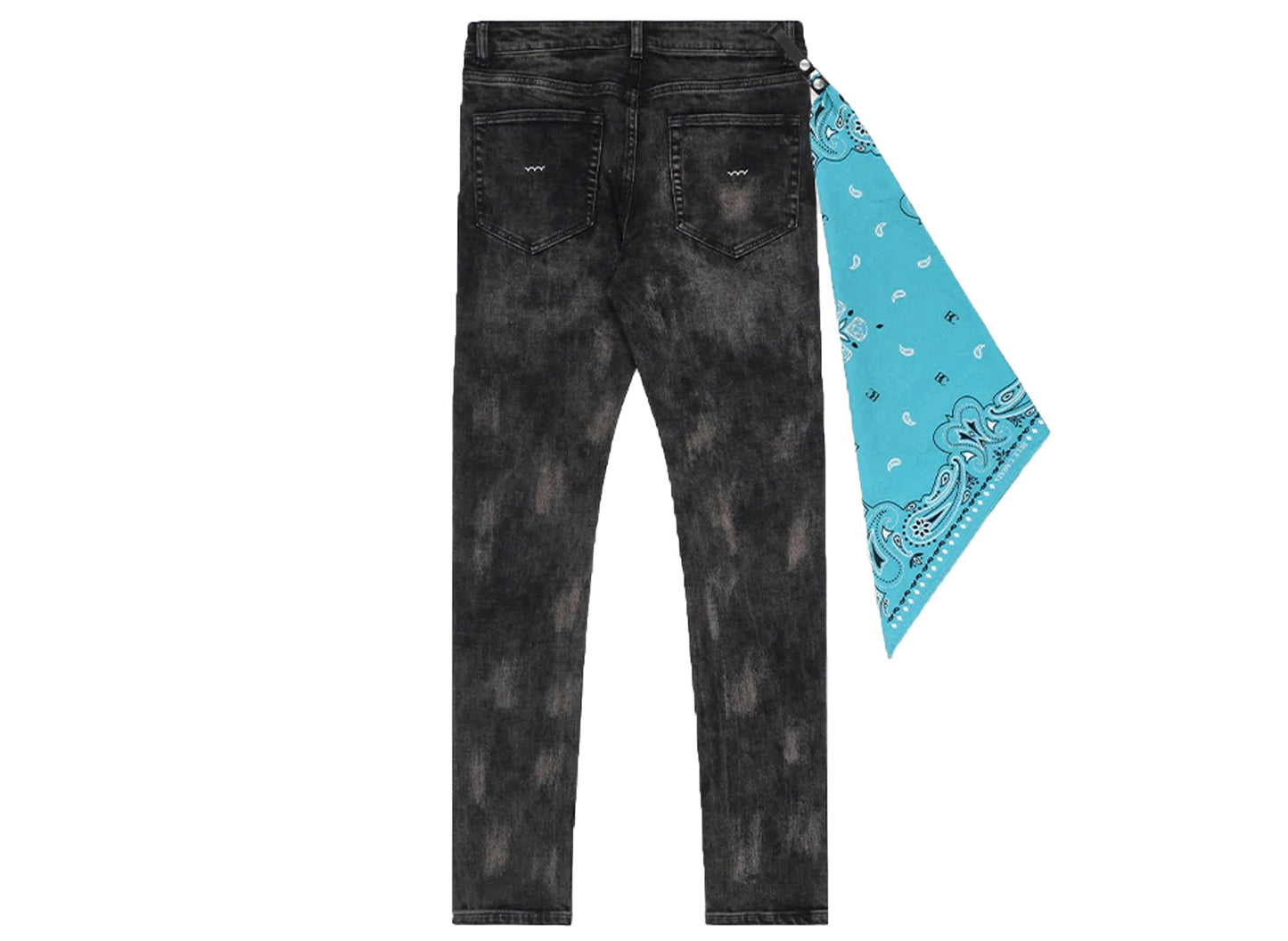 BLUECARATS The McQueen 5 Pocket Slim Fit Jeans in Black Acid Rain