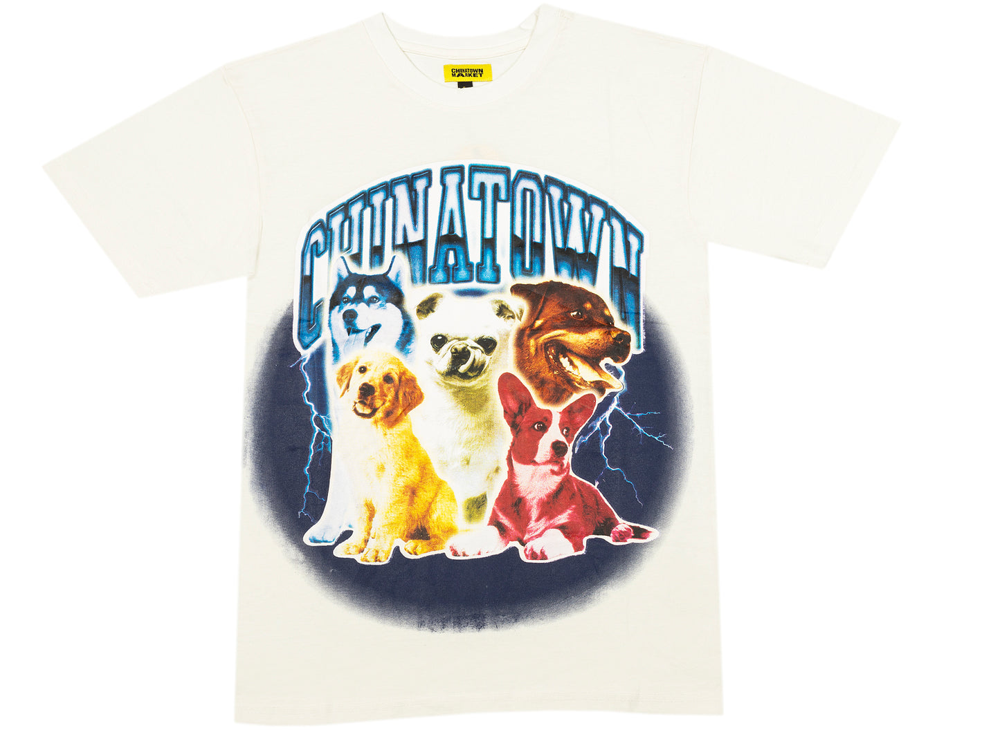 Camiseta Chinatown Market Dawg Lightning Arc en Crema