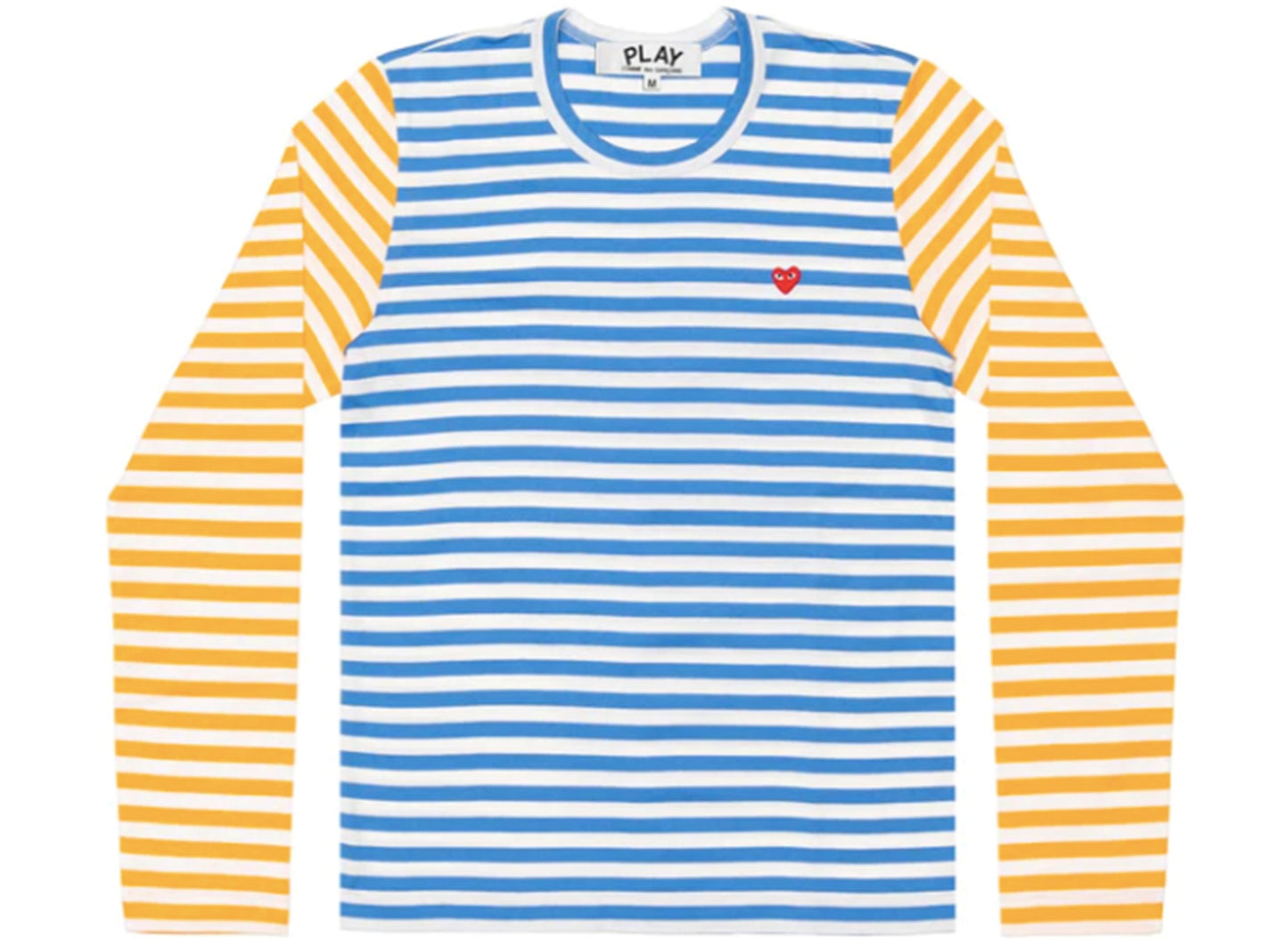 Comme des Garçons PLAY Bi-Colour Striped L/S Tee in Blue / Yellow
