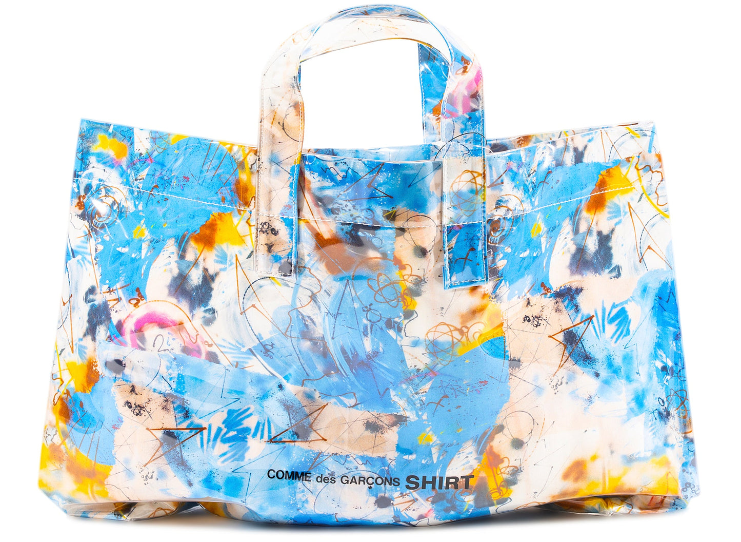Comme des Garçons SHIRT x Futura Print Shopper Bag in Blue