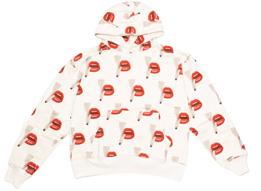 Emotionally Unavailable x Tom Wesselmann AOP Smoking Lips Hoodie in White