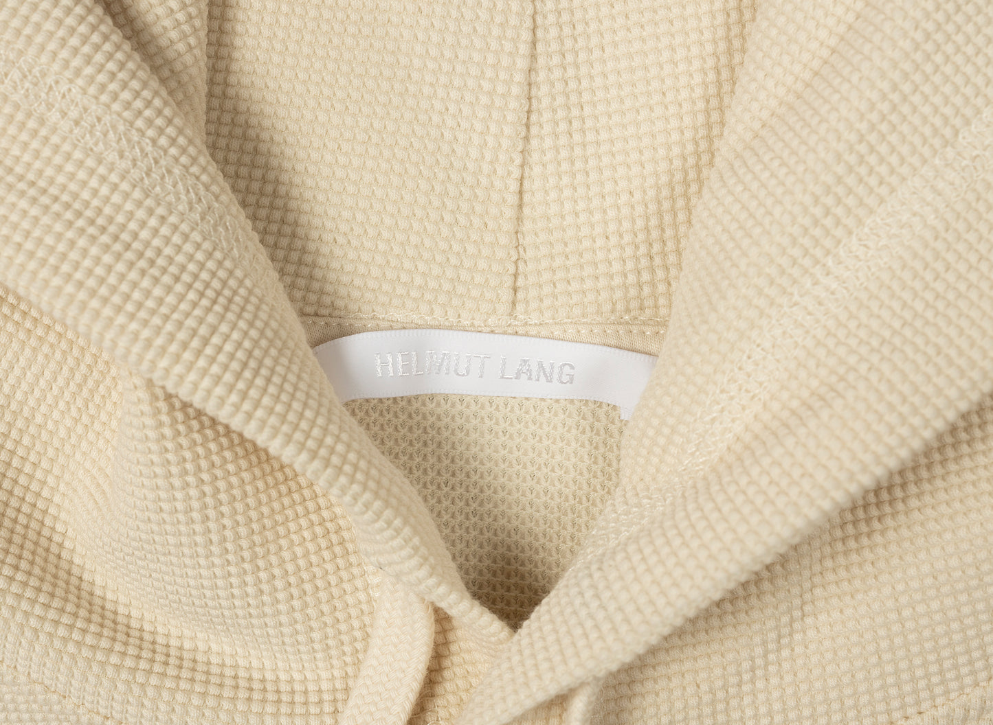 Helmut Lang Waffle Hoodie in Winter White