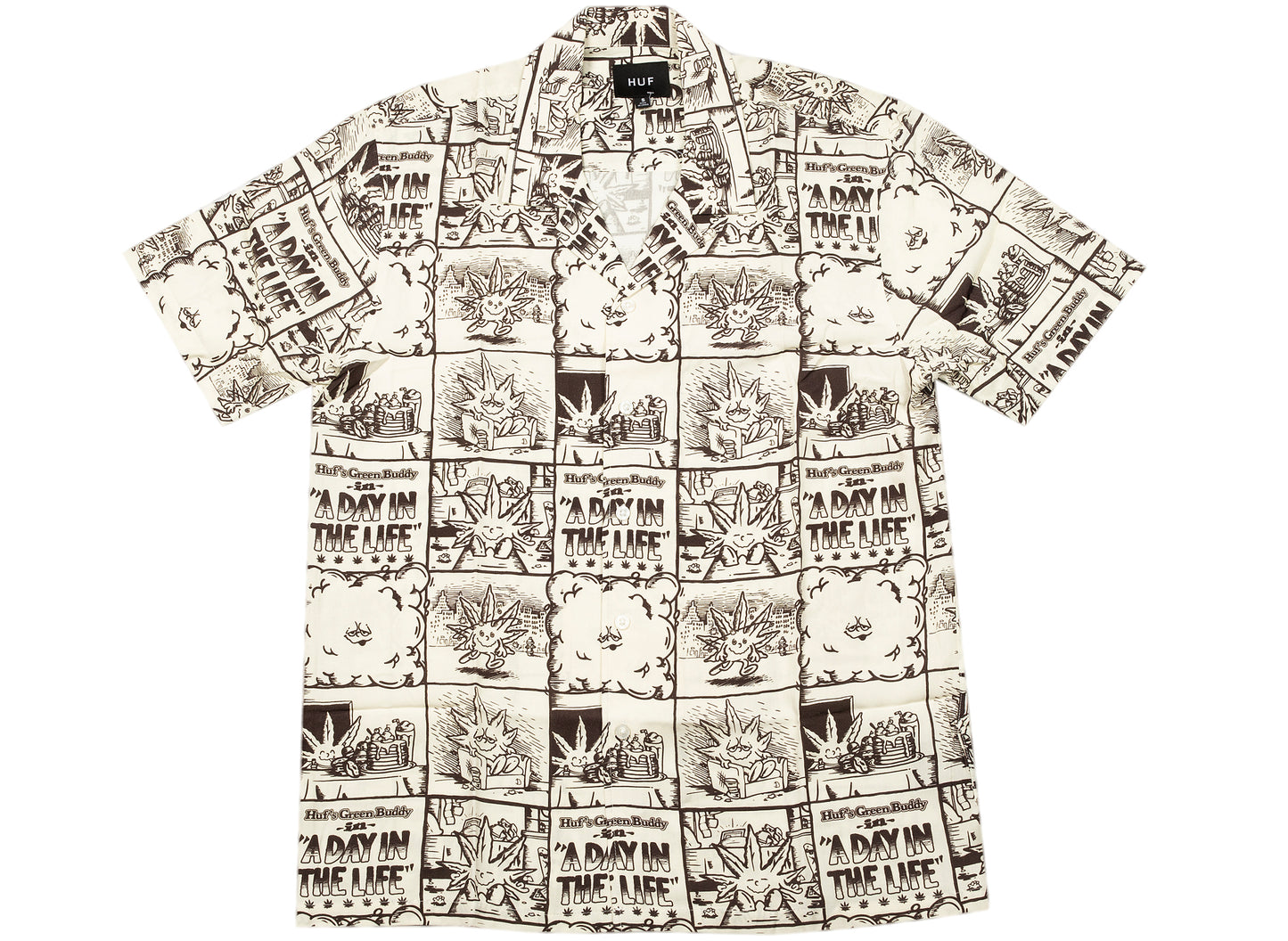 HUF Day in the Life S/S Woven Top in Natural