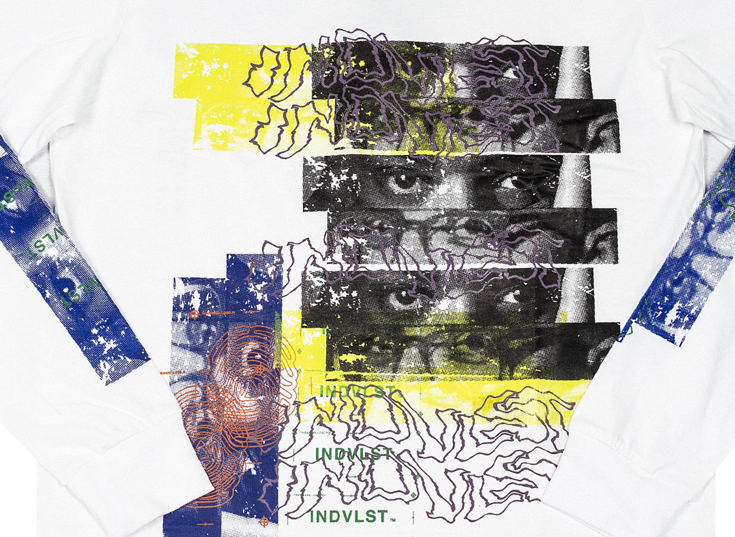 INDVLST Visions Hand Printed Long Sleeve 'White' - Damaged