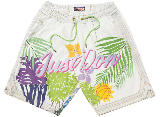 Just Don Denim Tropic Shorts in White