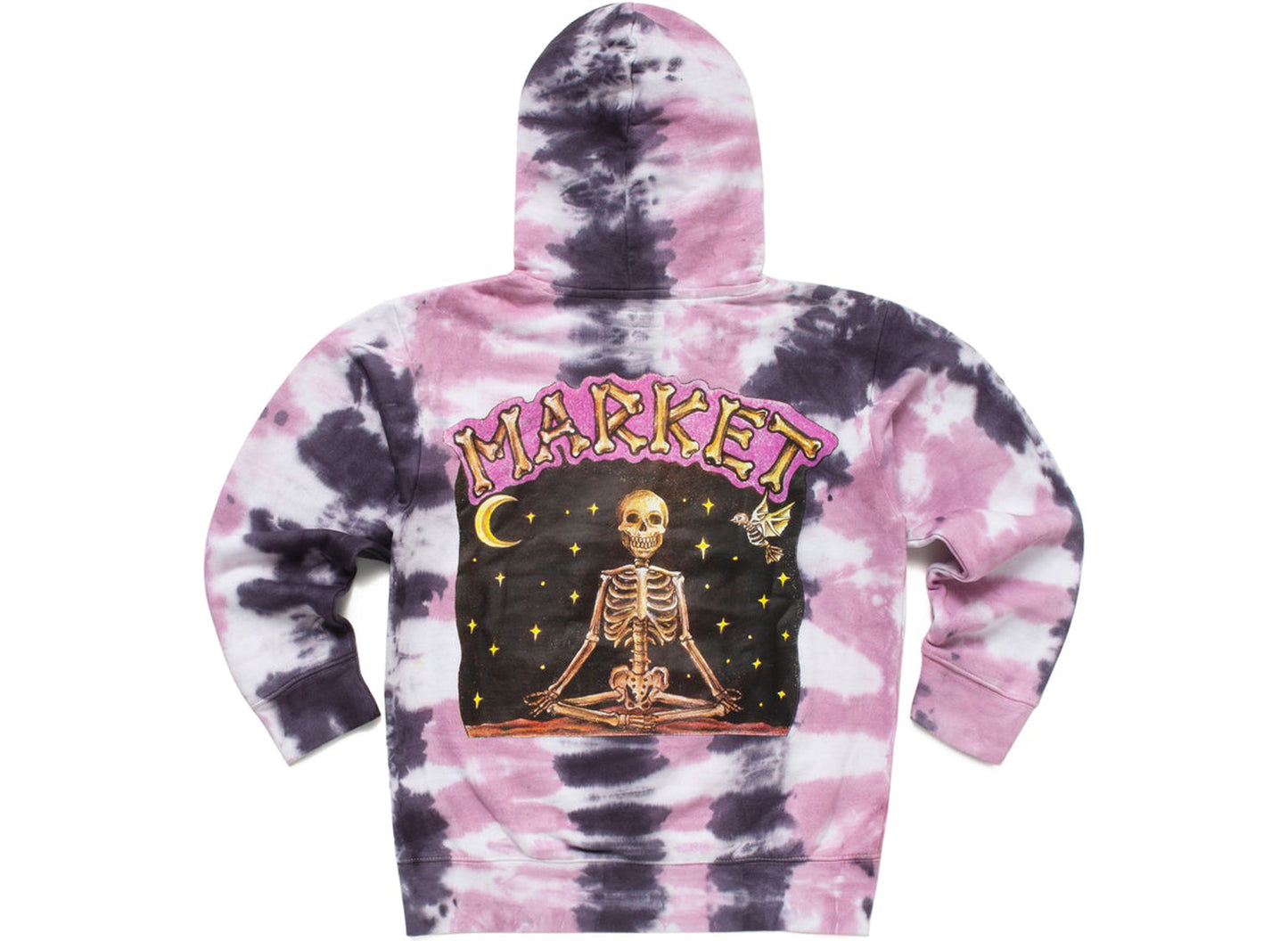Market Namaste Bear Day n' Night Tie Dye Hoodie in Lavender