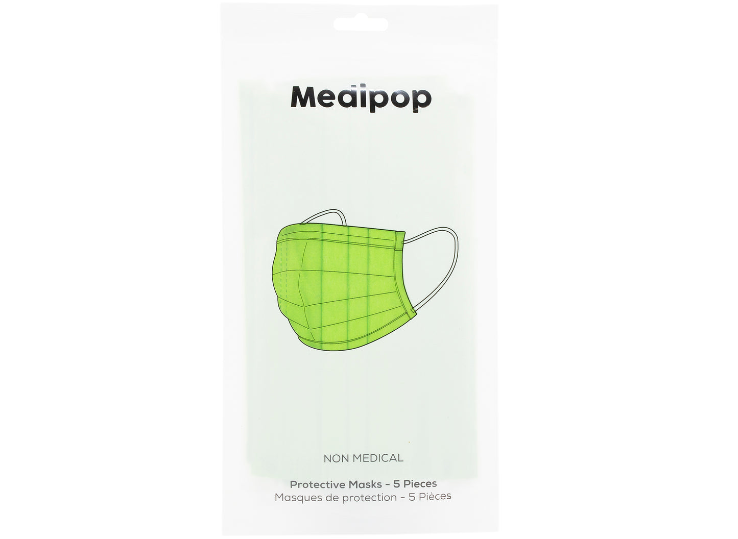 Medipop 5er-Pack Einweg-Gesichtsmasken für Erwachsene in Grün
