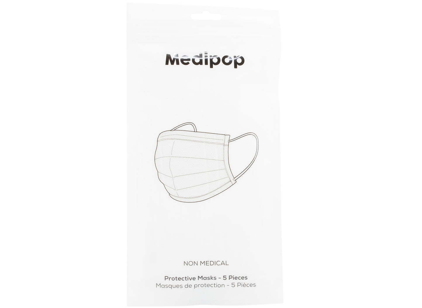 Medipop 5-Pack Adult Disposable Face Masks in White