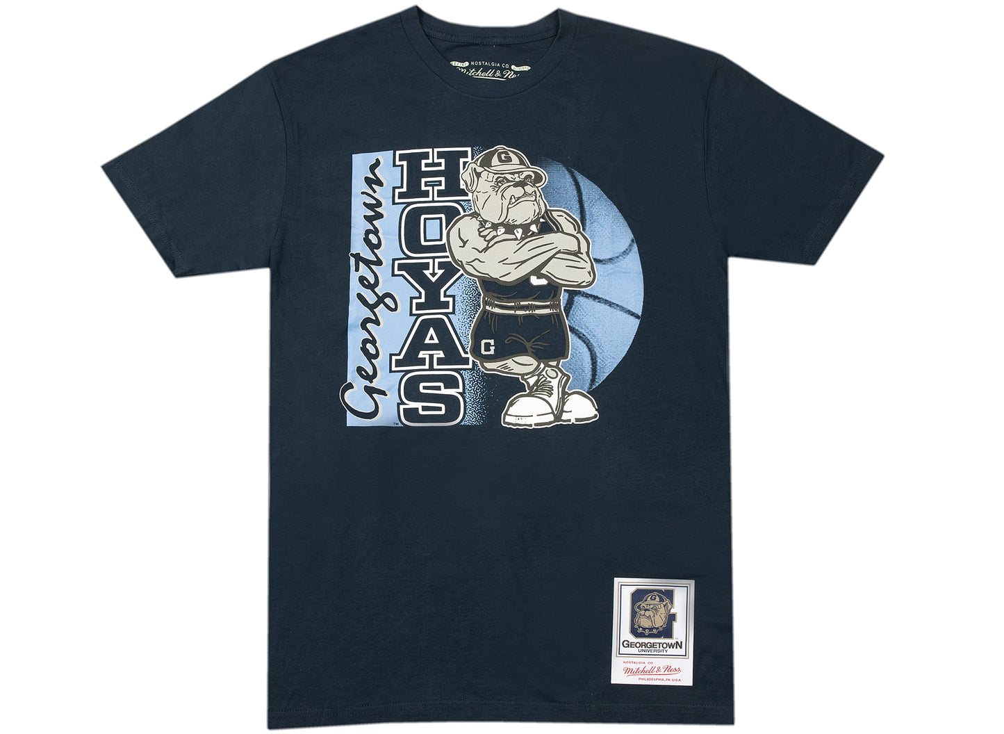 Mitchell & Ness Big Dawg Georgetown University Tee in Navy