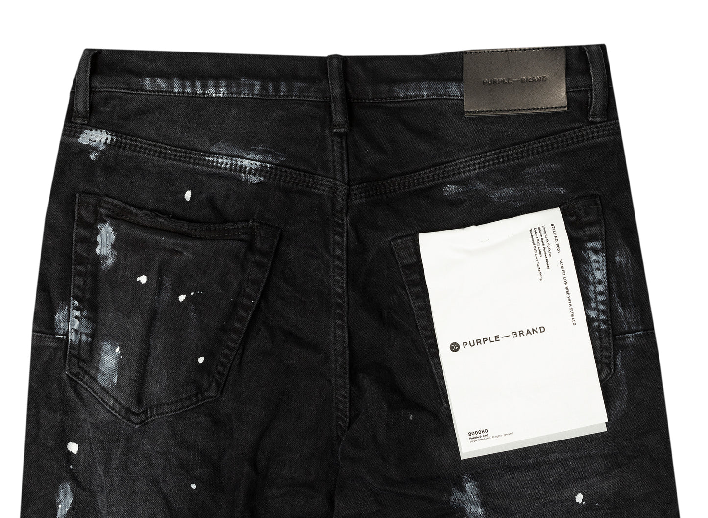 Purple Brand Black Resin Slit Knee Jeans
