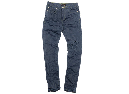 Purple Brand Contrast Stitch Jeans in Deep Blue