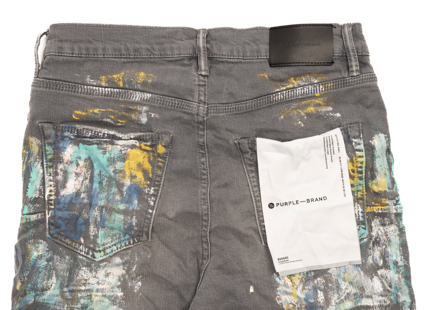 Purple Brand Iridescent Painter Jeans in Grey - view 2