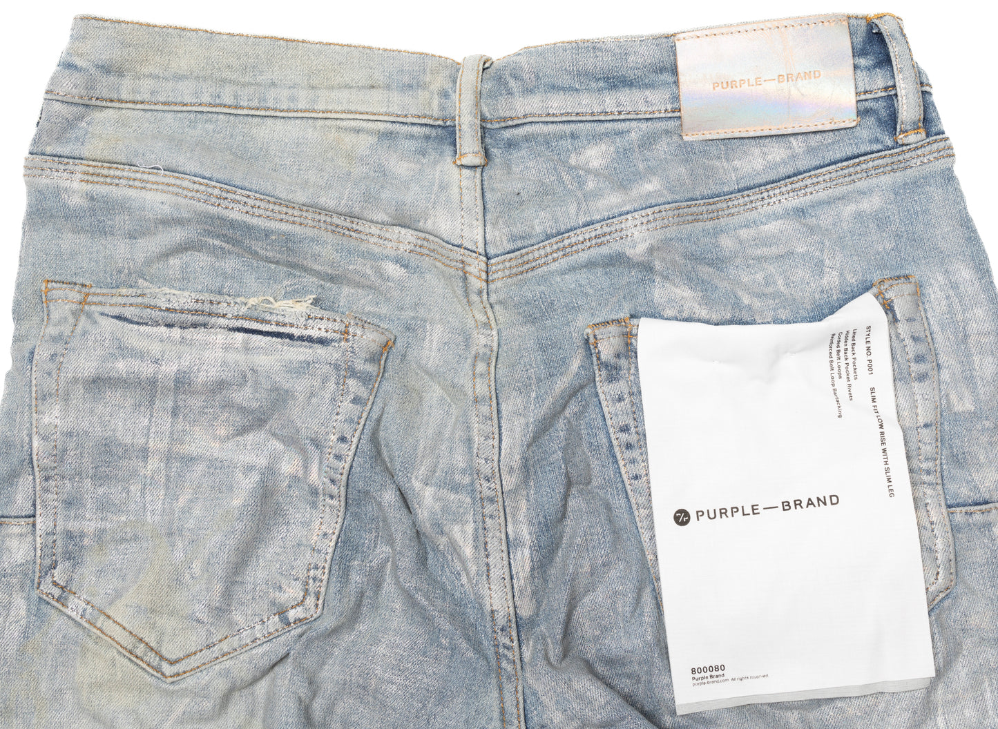 PURPLE-BRAND Iridescent Pearl Jeans in Light Indigo / Iridescent Pearl - view 2