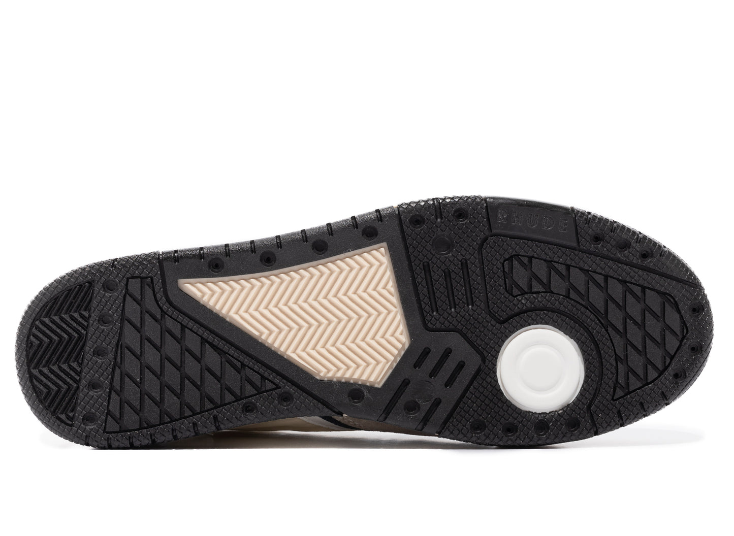 Rhude Racing Sneaker in White / Navy / Beige - view 5