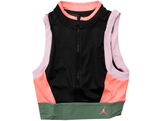 Women's Jordan Heatwave Crop Tee in Black / Light Arctic Pink / Dutch Green