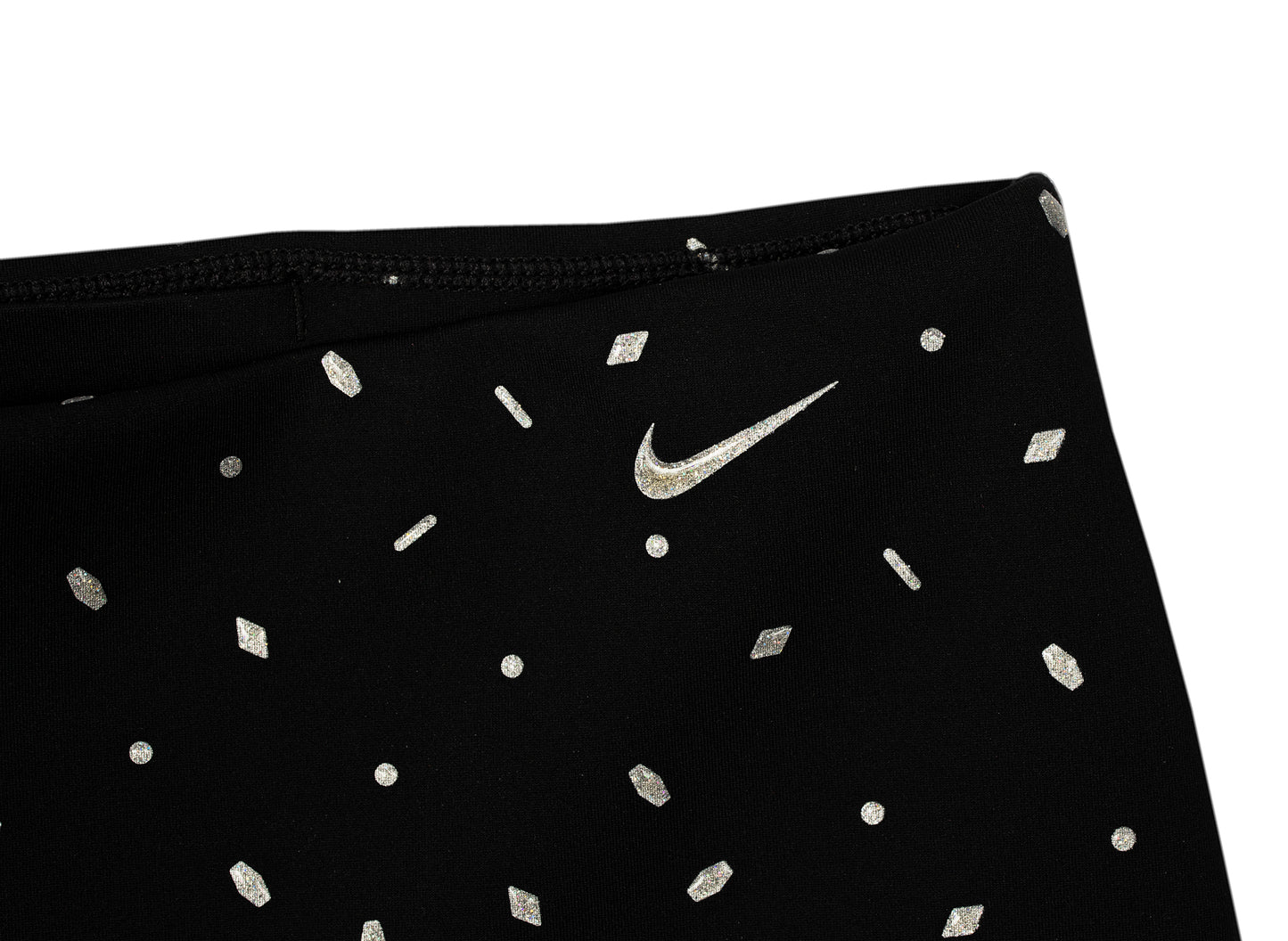 Womens Nike 7/8 Gems Training Tights in Black / Metallic Silver