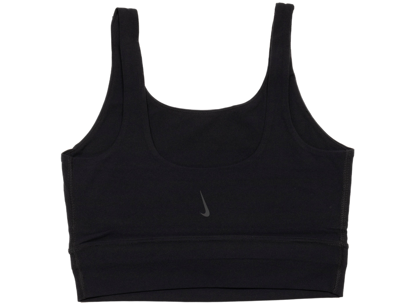 Women's Nike Yoga Luxe Crop Tee in Black / Dark Smoke Grey