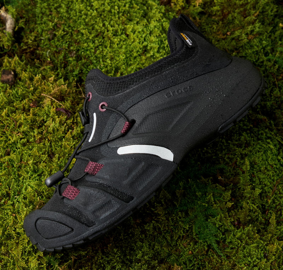 Crocs Quick Trail Racer V2 Cordura on moss — official Crocs marketing campaign frame