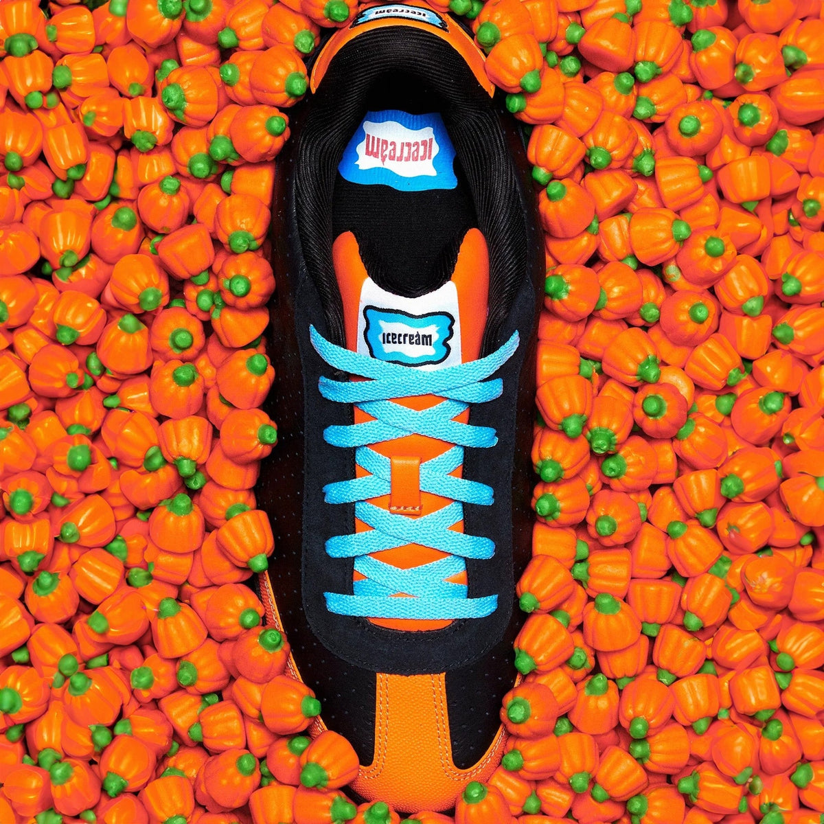 ICECREAM x Reebok Board Flip Pumpkin nestled in candy corn pumpkins — House of Heat