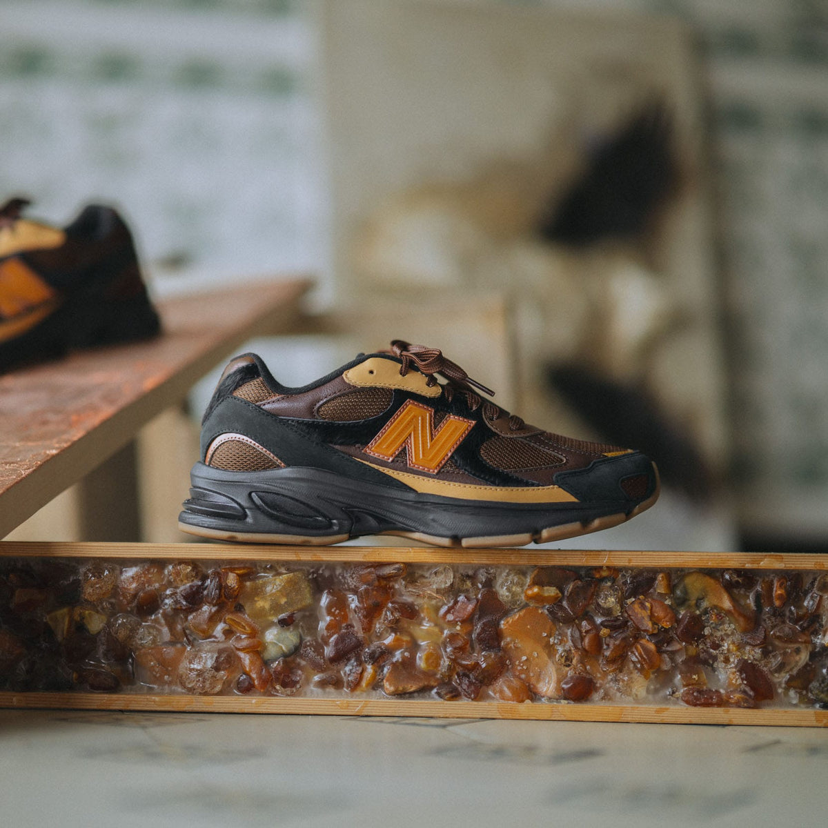 LM.RT × New Balance 2010 for eth0s — campaign lateral on amber display — official LM.RT