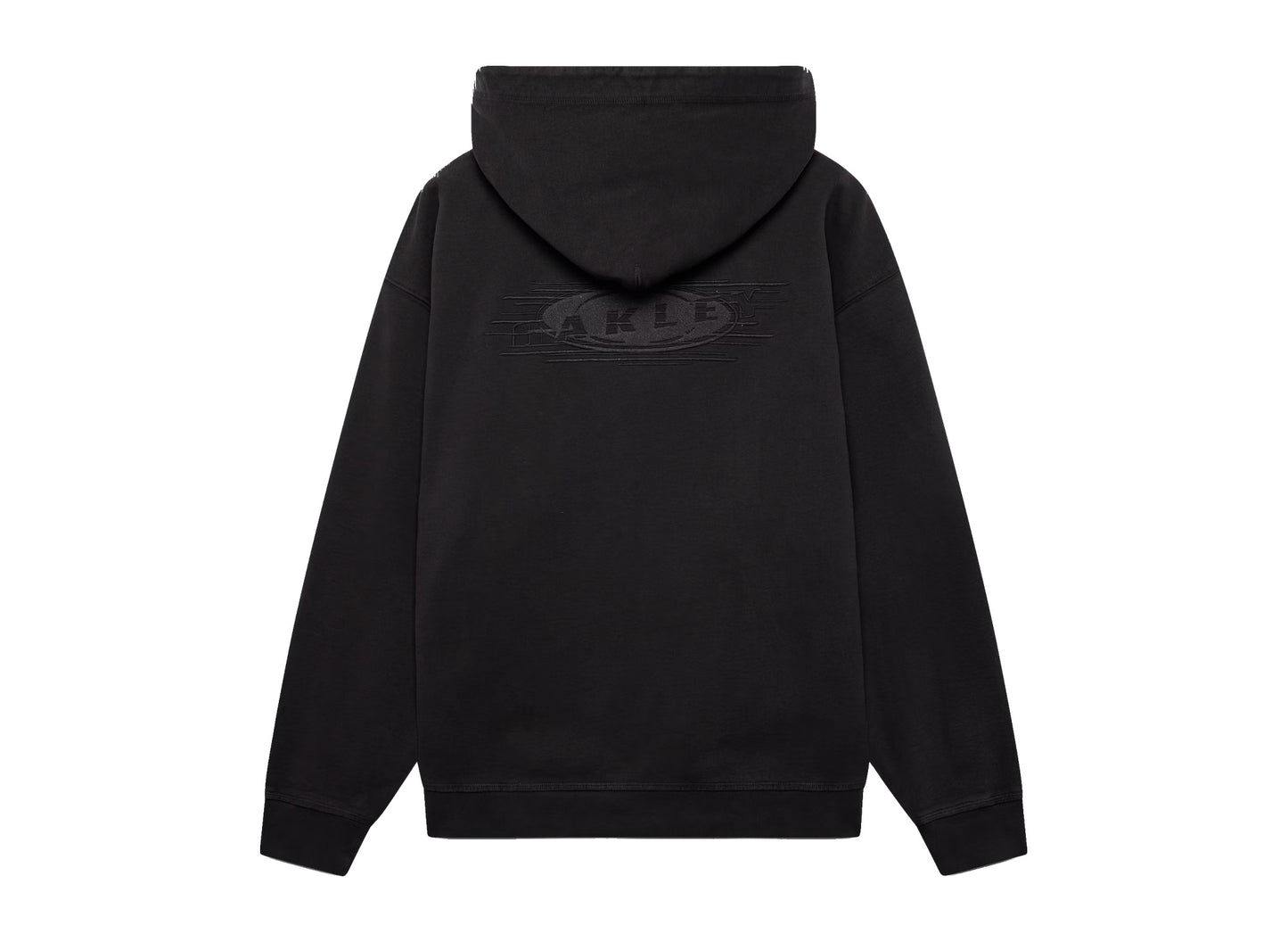 Oakley Echo Mod Embroidered Hoodie in Pitch Black, men's black hoodie, view 2