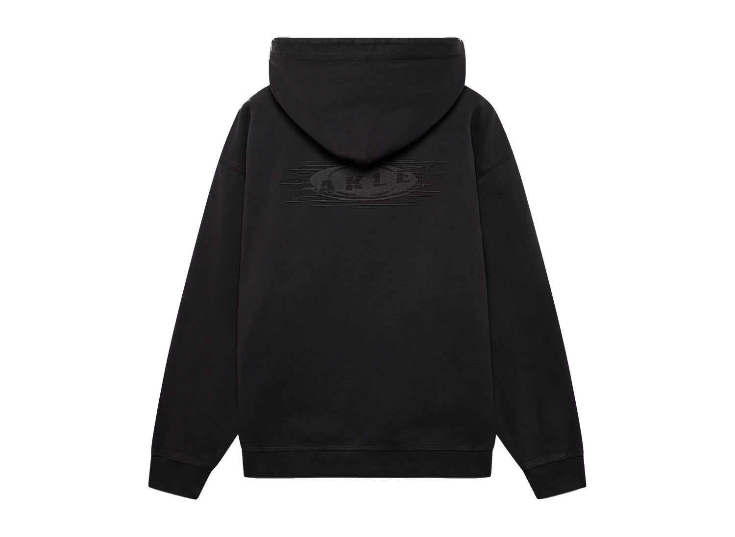 Oakley Echo Mod Embroidered Hoodie in Pitch Black, men's black hoodie, view 2