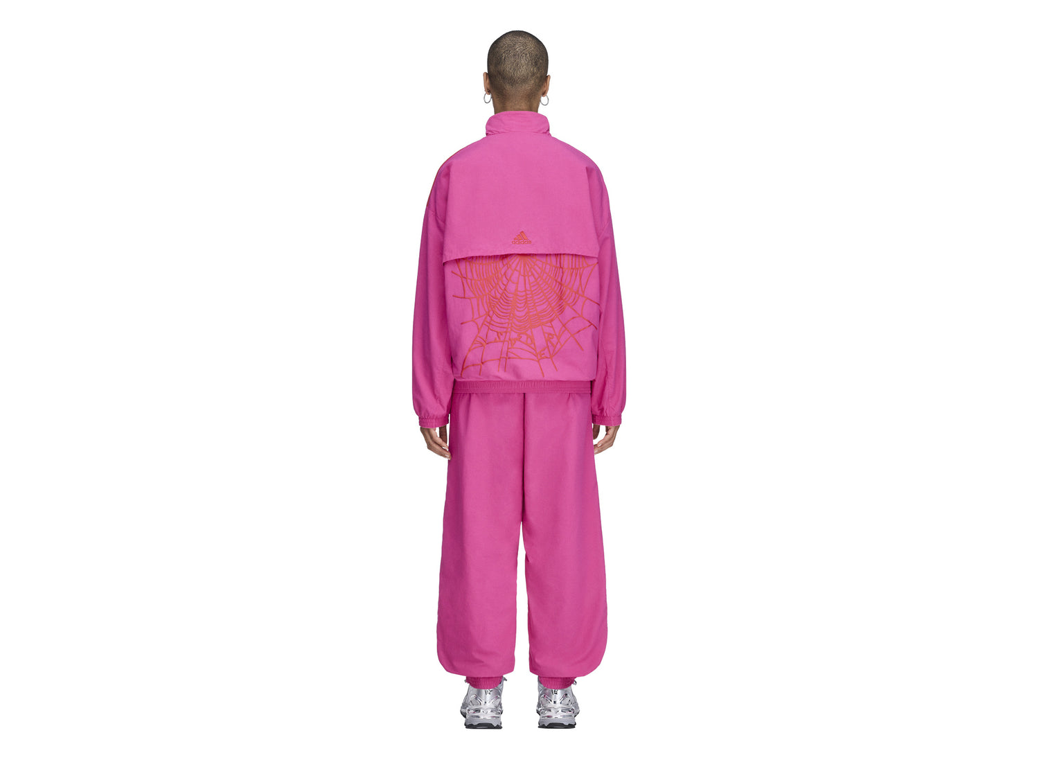 Adidas x Sp5der Nylon Track Pant in the Pink colorway, pink men's track pants, view 5