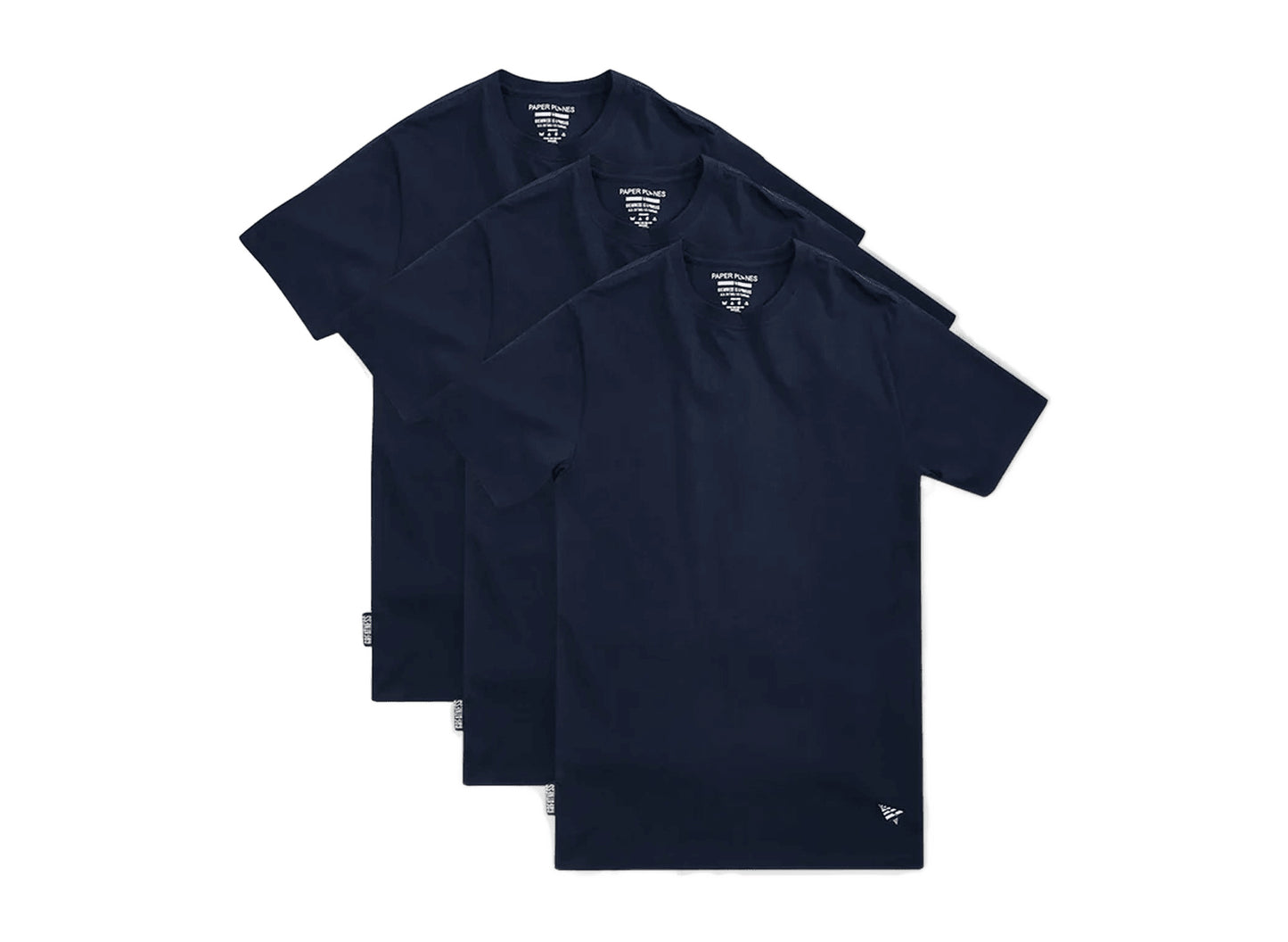 Paper Planes Essential 3 Pack Crew Neck Tees in Midnight Navy