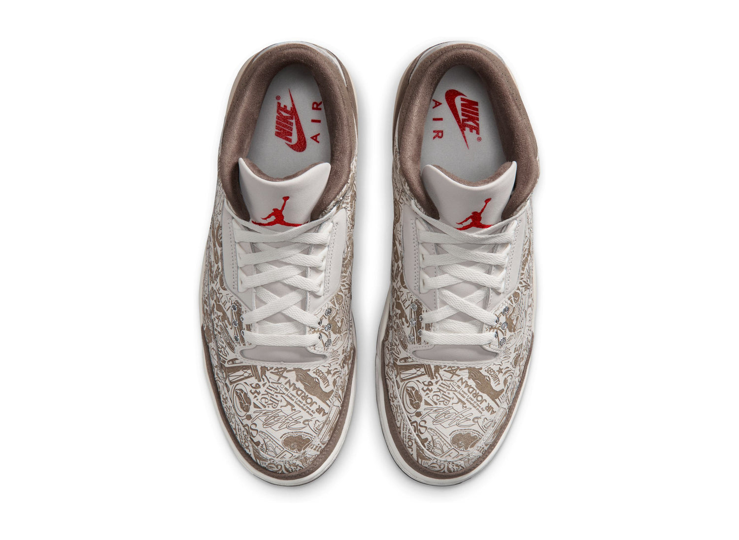 Air Jordan 3 Retro 'Laser' in Phantom / University Red, cream men's shoe, view 5