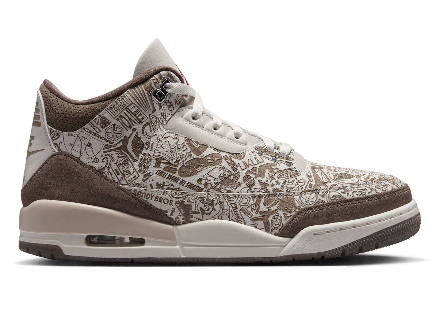 Air Jordan 3 Retro 'Laser' in Phantom / University Red, cream men's shoe, view 8