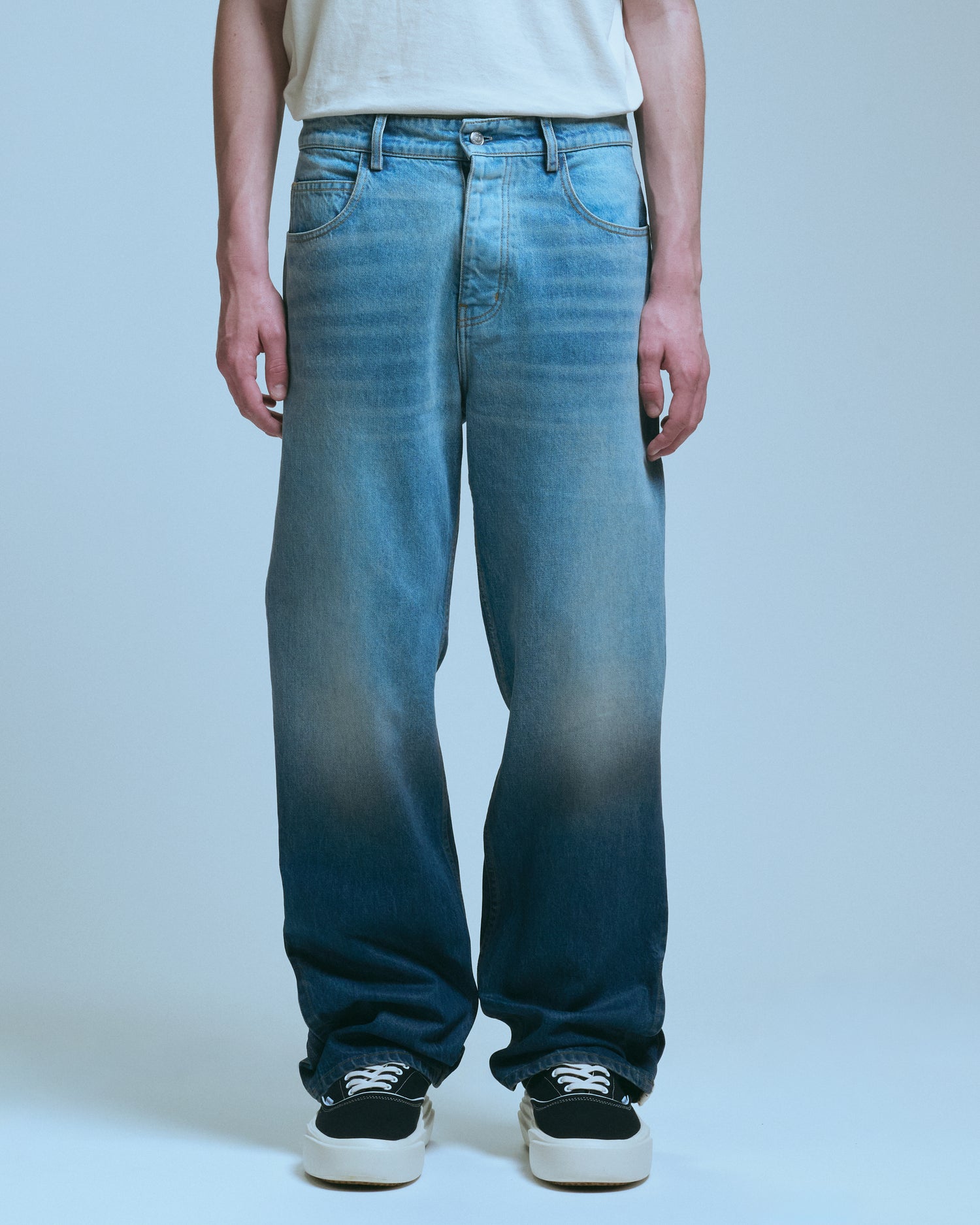 Nahmias High Tide Split Seam Straight Leg Jean in Medium Indigo Wash, men's jeans, view 6