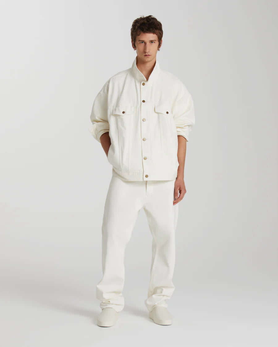 Fear of God Essentials Relaxed 5 Pocket Jeans in Cloud Dancer