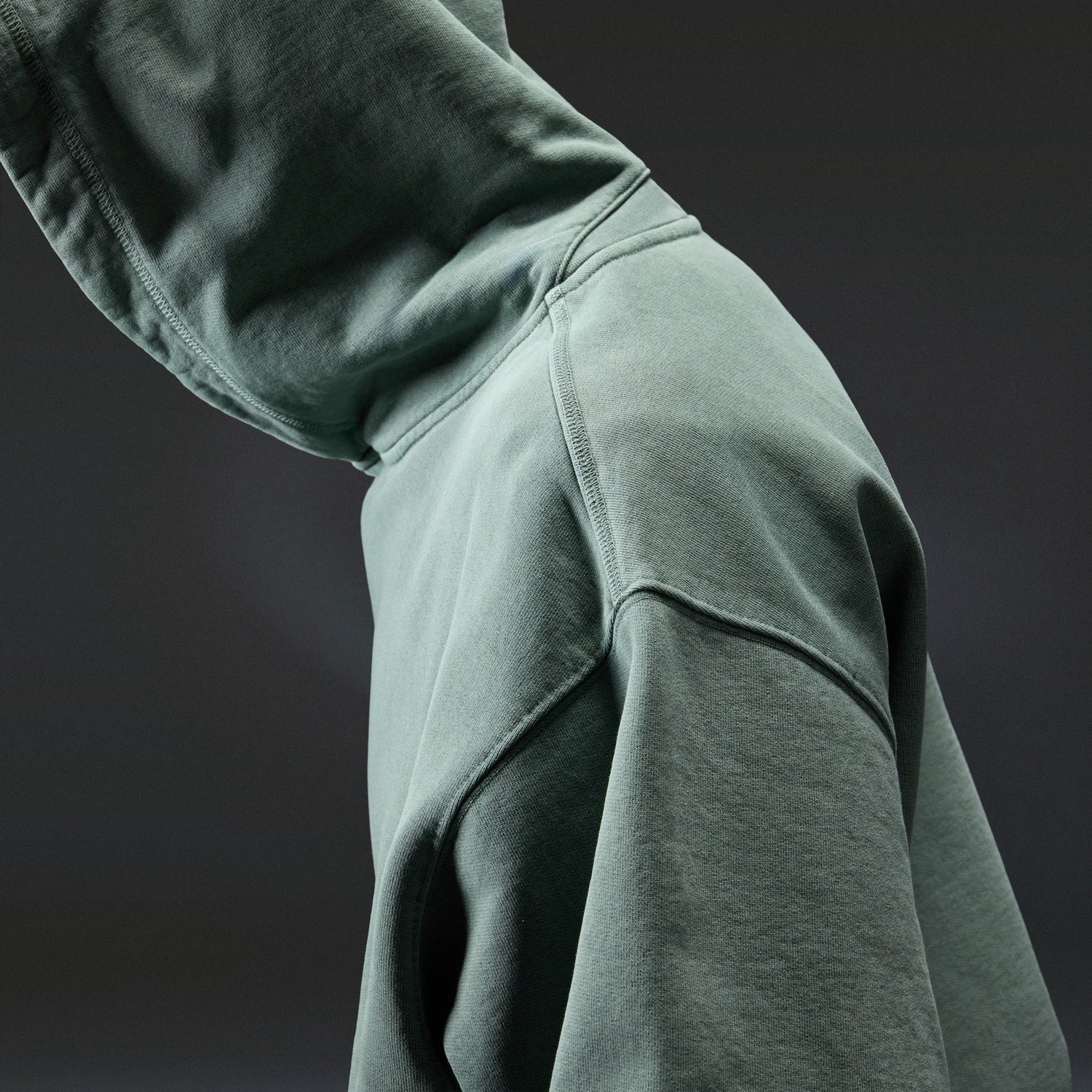 Oakley Echo Mod Embroidered Hoodie in Aviator Green, men's green hoodie on model, view 5