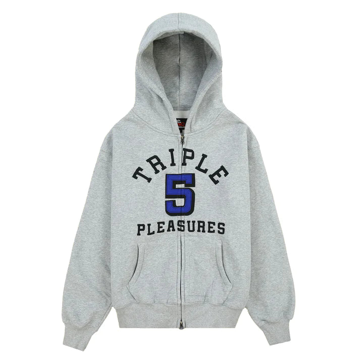 Sudadera con capucha y cremallera Triple 5 Soul x Pleasures 555 con apliques