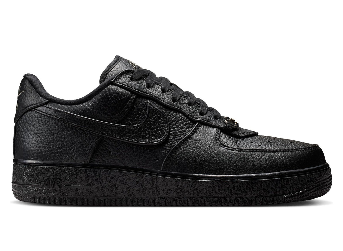 Nike Air Force 1 Low Retro Premium in Black and Metallic Silver, men's sneaker, view 2