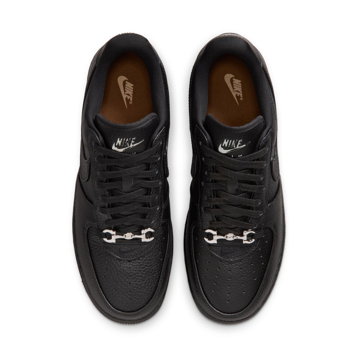 Nike Air Force 1 Low Retro Premium in Black and Metallic Silver, men's sneaker, view 6