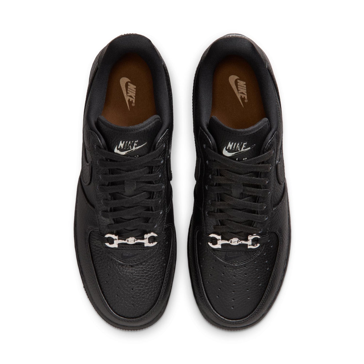Nike Air Force 1 Low Retro Premium in Black and Metallic Silver, men's sneaker, view 6